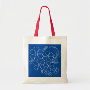 Elegant simple summer flowers pattern tote bag