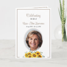 Elegant Simple Sunflower Funeral Folded