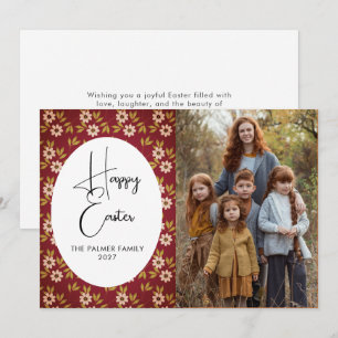 Elegant Simple Sweet spring floral Easter Portrait Holiday Card