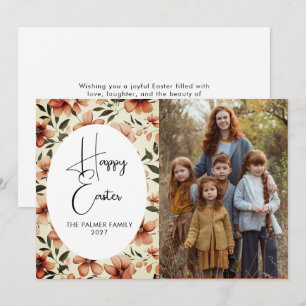 Elegant Simple Sweet spring floral Easter Portrait Holiday Card