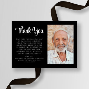 Elegant Simple Sympathy Photo Funeral Thank You Card