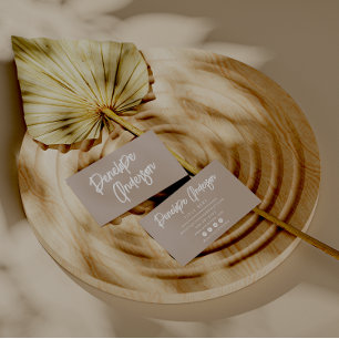 Elegant Simple Taupe Neutral Boho Chic Modern   Business Card