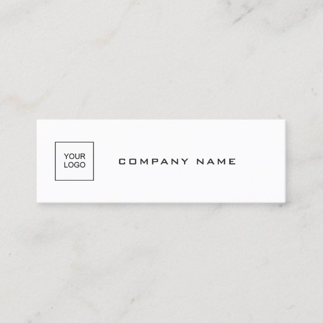 Elegant Simple Template Add Your Logo Company Chic Mini Business Card (Front)