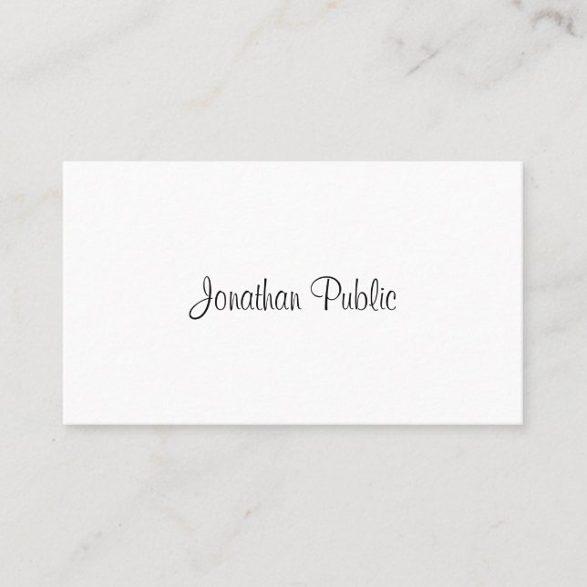 Elegant Simple Template Calligraphy Script Text Business Card (Front)