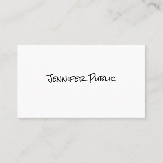 Elegant Simple Template Handwritten Script Modern Business Card (Front)