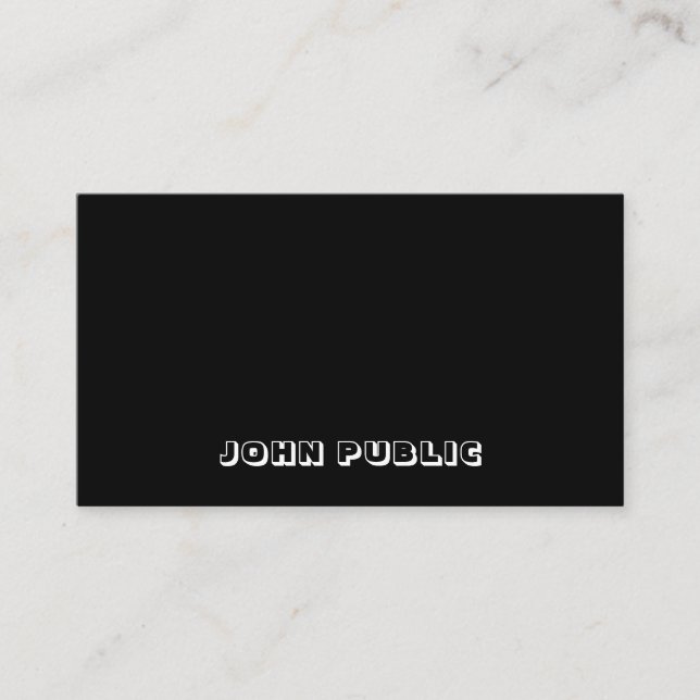 Elegant Simple Template Modern Black White B&W Business Card (Front)