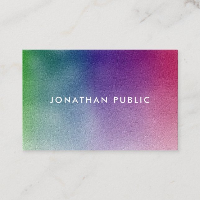 Elegant Simple Template Modern Minimalist Colourfu Business Card (Front)