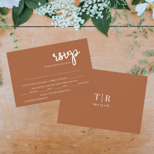 Elegant Simple Terracotta Wedding  RSVP Card