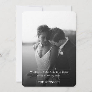 Elegant Simple Text Holiday Card with Photo