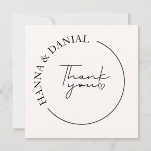 Elegant Simple Thank You Wedding Favour  Invitation