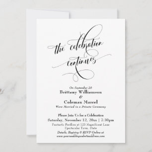 Elegant Simple The Celebration Continues Reception Invitation