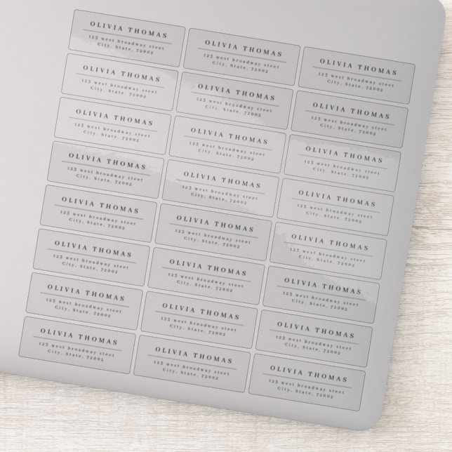 Elegant simple transparent return address label (Detail)