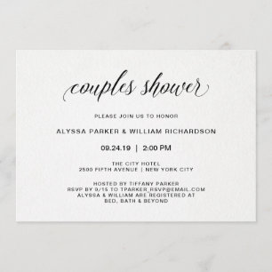 Elegant Simple Typography   Couples Shower Invitation