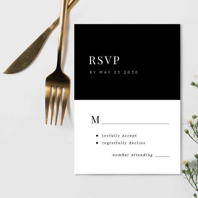 Elegant simple typography minimal wedding RSVP card (Creator Uploaded)