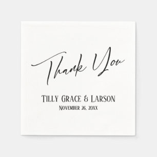 Elegant Simple Typography Thank You Napkin