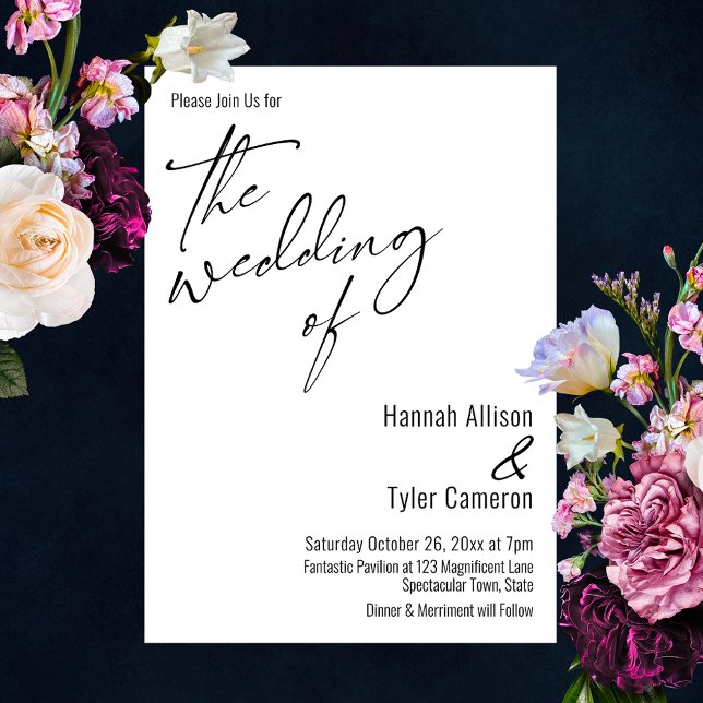 Elegant Simple Typography The Wedding Of Invitation (Creator Uploaded)