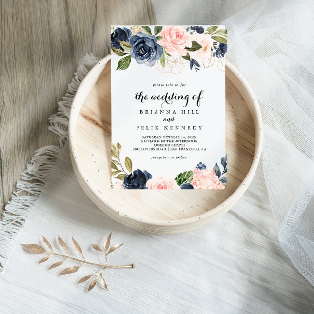 Elegant Simple Unique Winter Floral The Wedding Of Invitation (Creator Uploaded)
