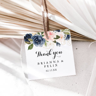 Elegant Simple Unique Winter Floral Wedding Favour Tags
