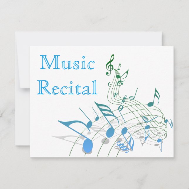 Elegant Simple Unisex Music Recital Invitations (Front)
