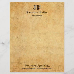 Elegant Simple Vintage Rustic Classic Monogram Custom Letterhead
