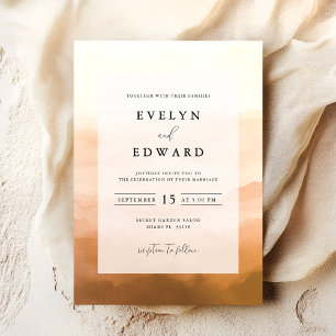 Elegant Simple Watercolor Fall Wedding Boho  Invitation