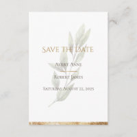 Elegant Simple Watercolor Gold Greenery Modern