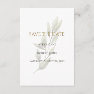 Elegant Simple Watercolor Greenery Modern Save The Date