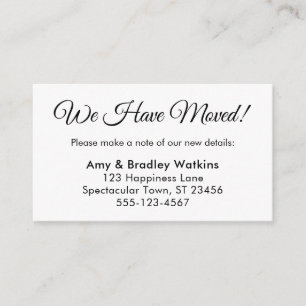 Elegant, Simple We Have Moved Change of Address Enclosure Card