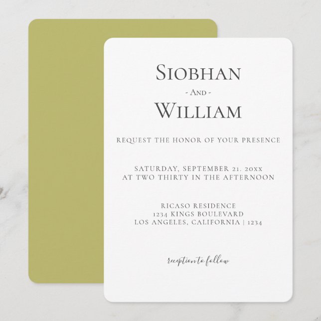 Elegant Simple Wedding (Front/Back)