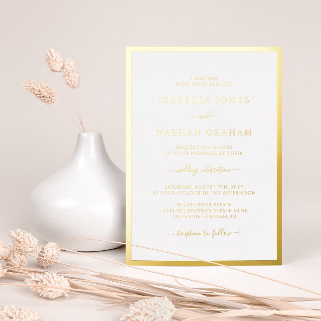 Elegant Simple Wedding (Elegant Simple Minimalist Wedding Foil Invitation by Painted Paperie
)