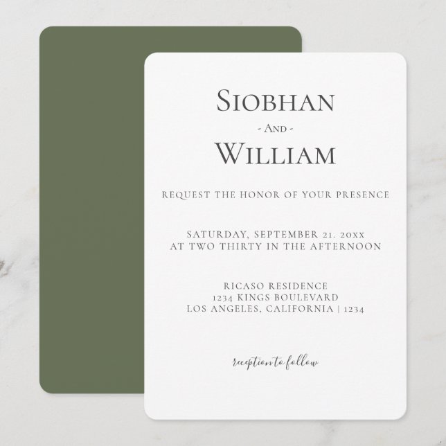 Elegant Simple Wedding (Front/Back)