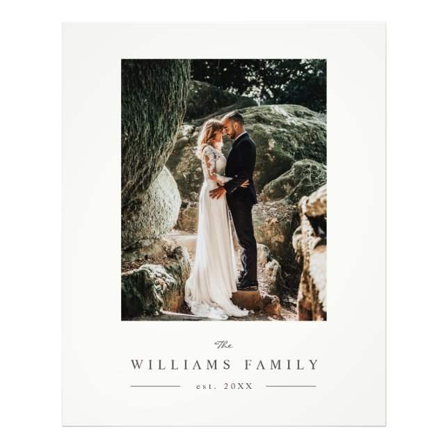 Elegant Simple Wedding Anniversary Photo Print (Front)
