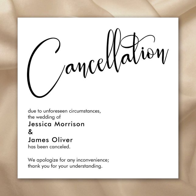 Elegant, Simple Wedding Cancellation Announcement (Creator Uploaded)