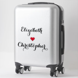 Elegant Simple Wedding Couple Newlyweds Luggage