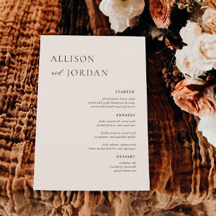 Elegant Simple Wedding Dinner Party Menus