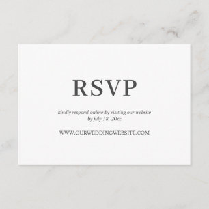 Elegant Simple Wedding Online RSVP Photo Enclosure Card