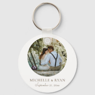 Elegant Simple Wedding Photo Favour  Key Ring