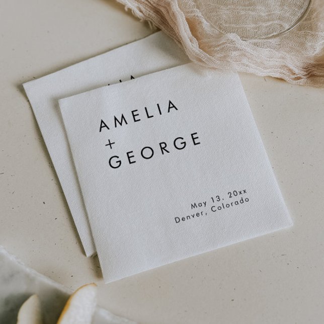 Elegant Simple Wedding Reception Cocktail Napkin (Creator Uploaded)