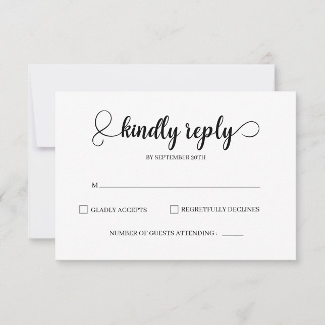 Elegant & Simple Wedding RSVP Cards (Front)