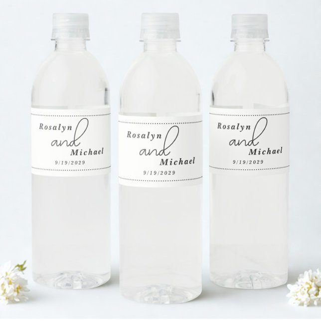 Elegant Simple Wedding Water Bottle Label (Creator Uploaded)