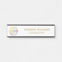 Elegant Simple White and Gold Custom Business Logo