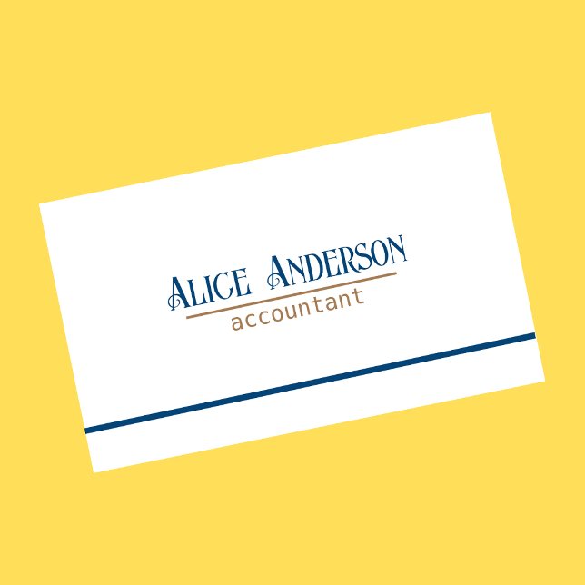 Elegant simple white blue accountant Business Card (Creator Uploaded)