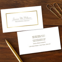 Elegant Simple White & Gold Professional