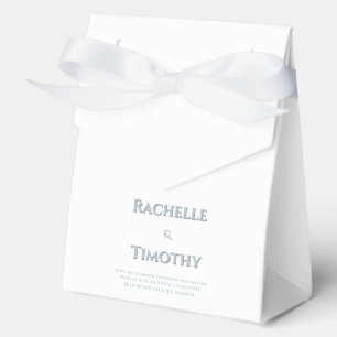 Elegant Simple White Grey Editable Wedding Favour Box