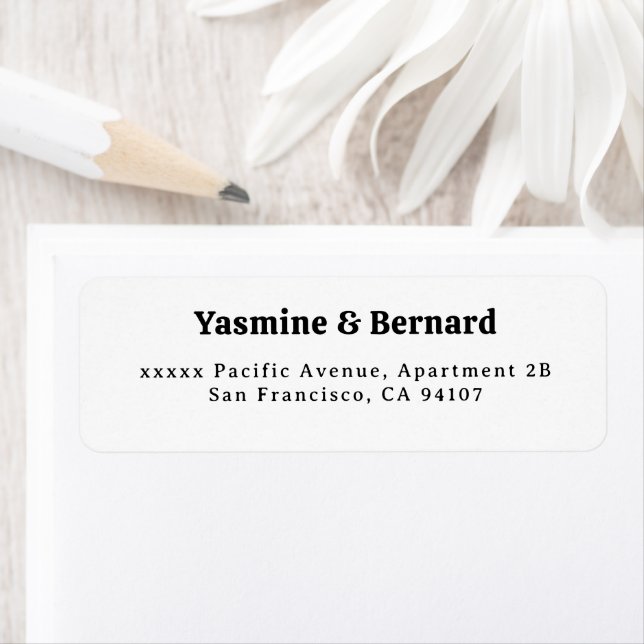 Elegant Simple White Wedding Return Address (Insitu)