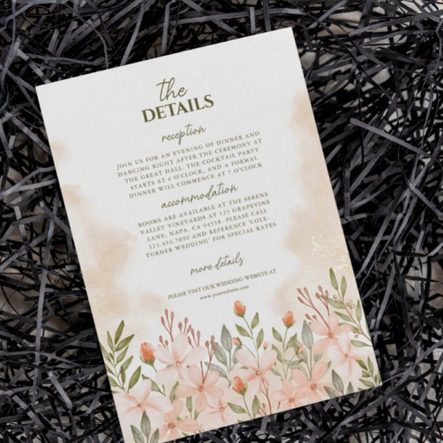 Elegant Simple Wildflower Details Enclosure Card (Creator Uploaded)