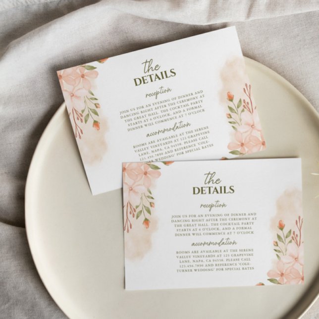 Elegant Simple Wildflower Details Enclosure Card (Creator Uploaded)