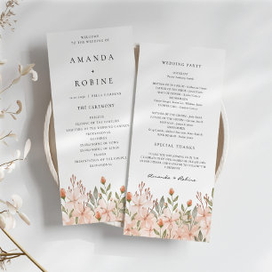 Elegant Simple Wildflower Wedding Programs