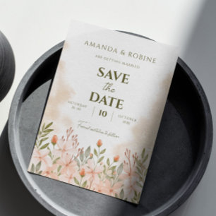 Elegant Simple Wildflower Wedding Save The Date