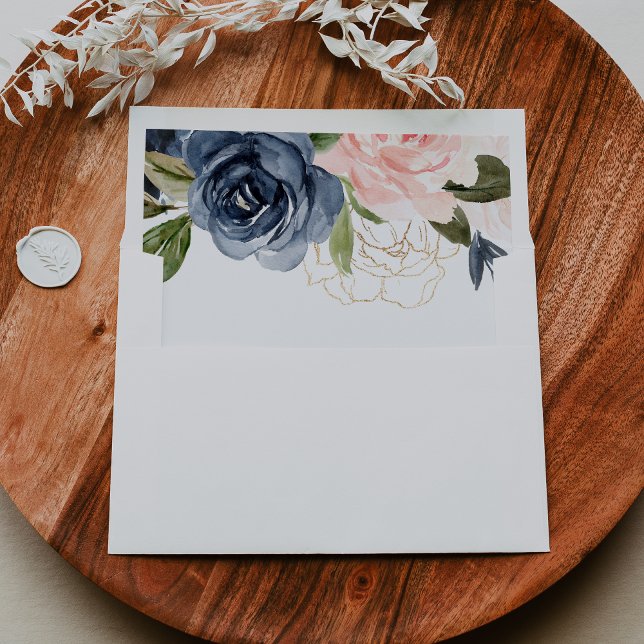 Elegant Simple Winter Floral Wedding Invitation Envelope (Creator Uploaded)